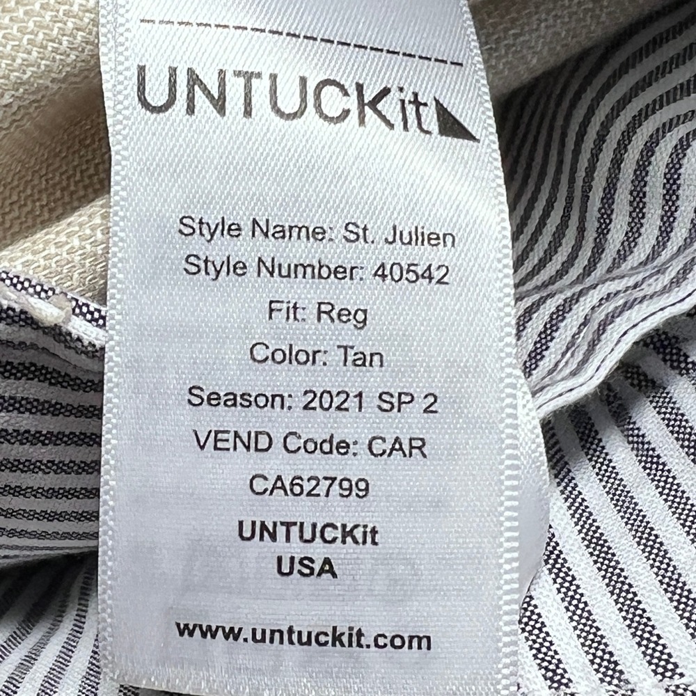 UNTUCKit St Julien Shorts Mens 40 Tan Linen Blend Chinos Casual Summer Preppy - Picture 5 of 11